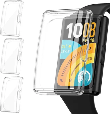 Huawei Band 11 Pro 3-Pack Screen Protector Cases - Soft TPU Bumper Frame