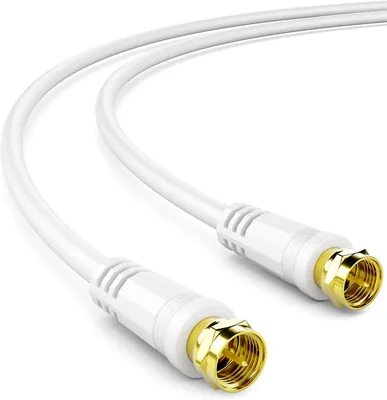 DeleyCON 0,5m Kabel SAT TV Antenowy HD 4K DVB-S2 DAB Złoty Metalowa Wtyka - Najlepszy Ceny