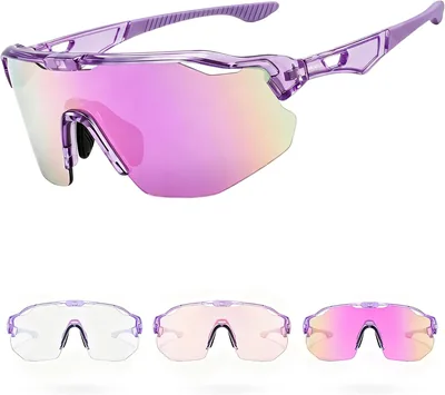 Meayll Fahrradbrille für Männer und Frauen - Fotochromatisch, UV400, Leicht mit verstellbarem Nasenstütz - 27g TR90 Sportbrille