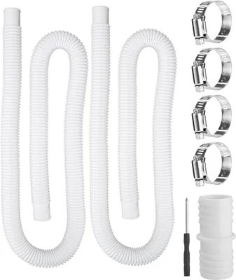2x Poolhose 32mm, 150cm, med 4 säkerhetsklippar och 1 slutpunktskoppling, poolpumphos for filtrerare