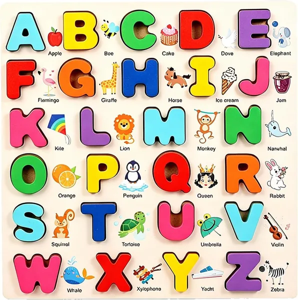 Alphabet Puzzles Wooden ABC Puzzle Toy for Kids