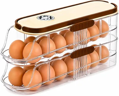 Eggens lag med automatisk dispenjer: 2 växel, transparent och stackbar, app-kontrollera