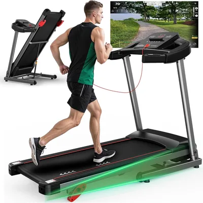 Klyzoom Hemm Fältbar Treadmill - 12 km/h och Justerbar Nyckel, 2.75 HP Motor, Max 130 kg