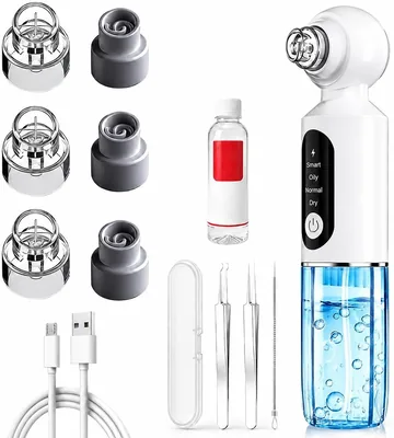 HOVCEH Pore Suction Face Cleanser, 4 Modes Blackhead Remover, 6 Tips