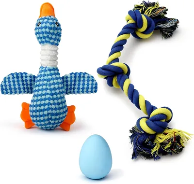 SCHITEC Squeaky Dog Toy Set Blue Best Deal