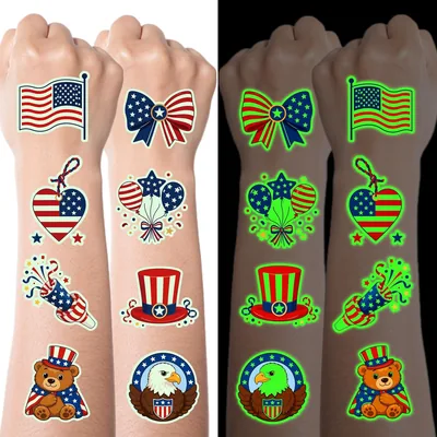 JCFIRE Luminous 4th of July Tattoos Best Deal