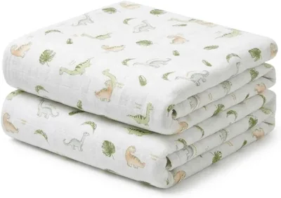 2-Pack Baby Muslin Swaddle Blankets - 100% Cotton, Ultra Soft (12% Off)