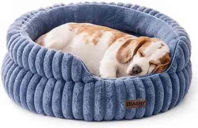 EDAGNY Calming Donut Dog Bed Blue