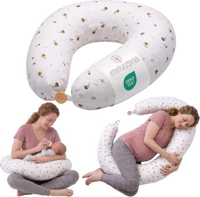 Mimuselina Almohada de Embarazo y Lactancia 100% Algodón | Extra Grande y Suave | 200 x 70 cm | Oferta 12% Descuento