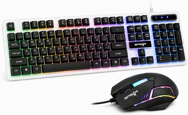 KN99 Gaming Combo Keyboard and Mouse PS5 compatible Arabic/English Layout Black