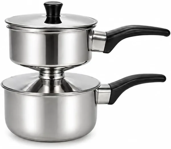 Cuscuzeira Individual Antiaderente Inox - Fácil Limpeza e Cabo Antitérmico - Compatível com Fogão Indução e Gás