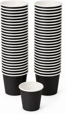 100 Pcs 2.5 Oz Black Paper Cups - Leak-Resistant Mini Espresso & Coffee Cups for Tea, Water