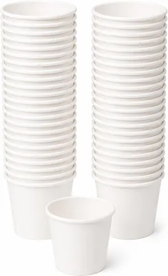 100 Pcs 2.5 Oz White Paper Cups - Leak-Resistant Mini Espresso & Coffee Cups for Tea, Water