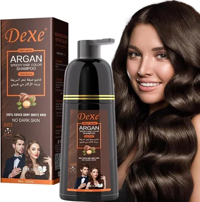 Dexe Argan Speedy Hair Color Shampoo 420ml - Grey & White Coverage