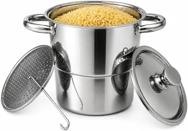 Cuscuzeira Individual Nordestina Inox 2,5L Panela Copacta Resistente Preparo R pido F cil Limpeza Ideal para Fog o a G s e Indu o Premium