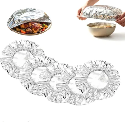 50PCS Aluminum Foil Dough Covers - Adjustable Insulation Film