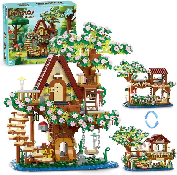 Blocos de Montar Construção Casa na Árvore - Brinquedo Infantil (959 Peças) - Melhor Preço