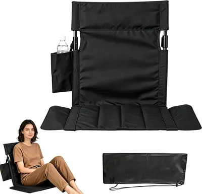 FARYODI Strandklappad stoel med kussin och räckbacke, 40x39cm Klappbar kamperstoel, Portabil strandstoel, Bodstoel, Tri