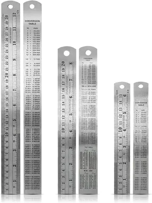 XHZaoan 3 Pcs Stainless Steel Ruler Set - Heavy Duty Straight Rulers