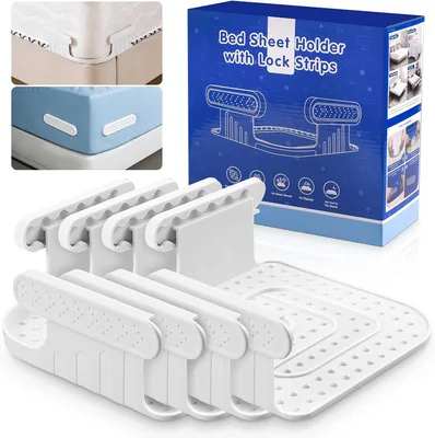 Soporte para Sabanas 4PCS con Tiras de Bloqueo Mejoradas | Fácil Instalación | Pinzas Antideslizantes - Fijación
