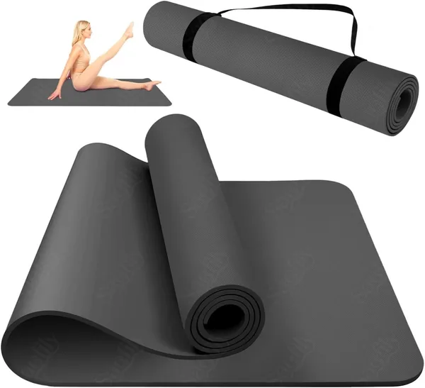 Tapete de Yoga Antideslizante 183 x 61 CM, Grueso 6mm, Mat Ecológico EVA, Incluye Correa, Ideal para Pilates y Gimnasio