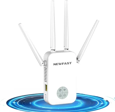 NEWFAST Répéteur WiFi Puissant RE523, Amplificateur AC1200 | 1 Port Ethernet, Couvre jusqu'à 100 m², Répéteur WiFi Meilleur Prix