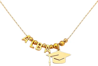 Collar personalizado nombre y birrete para graduación en chapa de oro - Mejor Precio