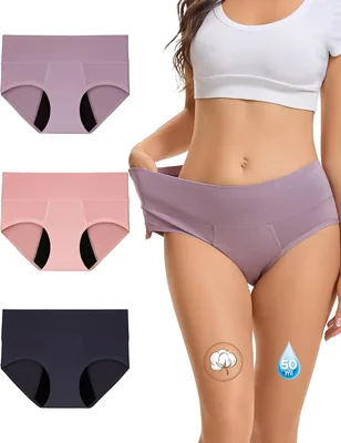 InnerSy Bielizna miesiączkowa, silne krwawienie, wysoka talia, 3 sztuki - Best Deal
