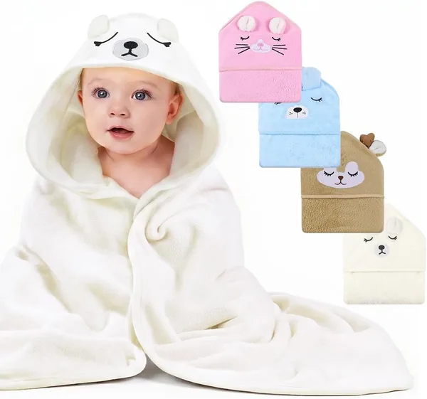 DiULi Cap de bain pour bébé avec capuche, 80 x 80 cm, Ultra doux et absorbant Serviette de bain Baby Girl Boy Nouveau-né Best Deal