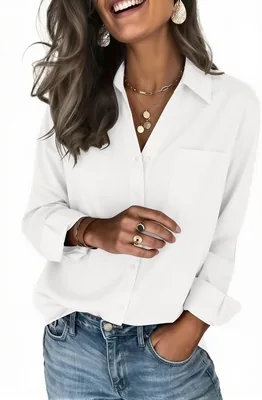 Zeagoo Blouses for Women Long Sleeve Dressy Casual Button Down Shirts | Lady Collared Tops Business 