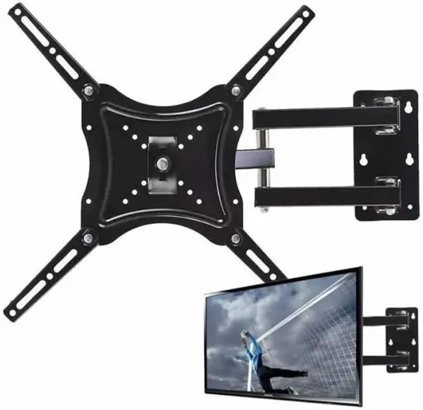 Wall Mount Bracket for 14-55" TVs, Black, Cold Rolled Steel, 40kg Capacity, Tilt/Swivel, VESA 100x100-400x400mm