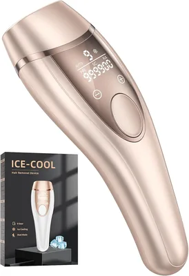 Depilador Láser 21J con Función de Enfriamiento, 600-1200NM, Oro Champán | Eliminación de Vello con Luz Pulsada 9 Niveles de Energía