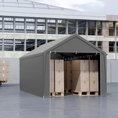 Subtlet Carport 3 x 6m - Vinterdrottad med PE Tarpaulin, Vattenfast, Mobil Garage