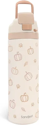 Fall Stainless Steel Water Bottle 24oz Straw
