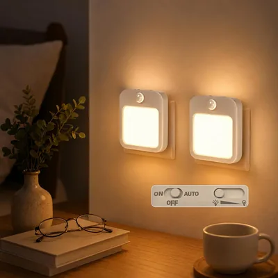 Heyolo 2 Pack Plug-in Motion Sensor Night Light Best Deal