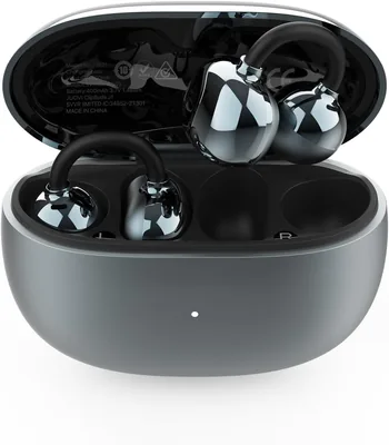 JUOVI hörnlar Wireless Bluetooth, Bluetooth 6.0 Öppna Ohrhörnar med ENC för clara anropar, 28 timmar batteri, IP54
