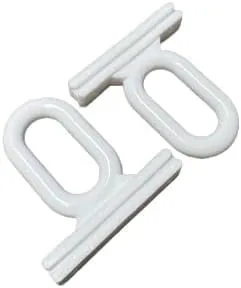 TENDS DESIGN White Eyeglasses Pair for Sun Shelter with Included Screws, Resistant Ring Hooks for Hanging Tents, Canopies and Outdoor Shades - 1 Set (2 Pairs)