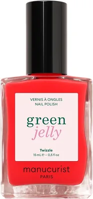 Manucurist - Twizzle Green™ Jelly Nail Polish - Vernis à Ongles Transparent Rouge Brillant - Finis Jelly Semi-Opaque et Ultra Brillant