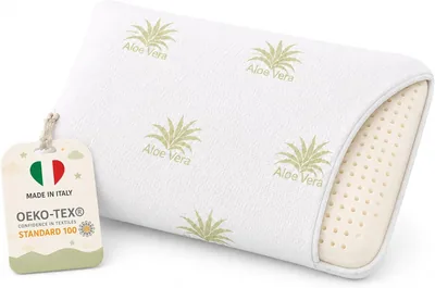 Cuscino per Neonati Dream Baby - Memory Foam Antidannosità con Copertina in Aloe Vera - Cuscino Letto Basso 5 cm