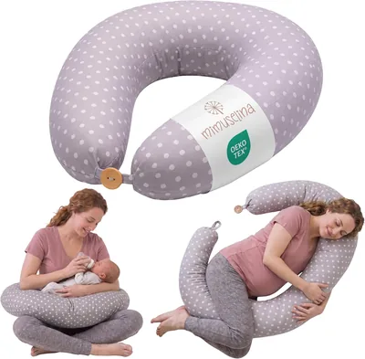 Mimuselina Almohada de Embarazo y Lactancia 100% Algodón | Extra Grande y Suave | 200 x 70 cm | Oferta del 12%