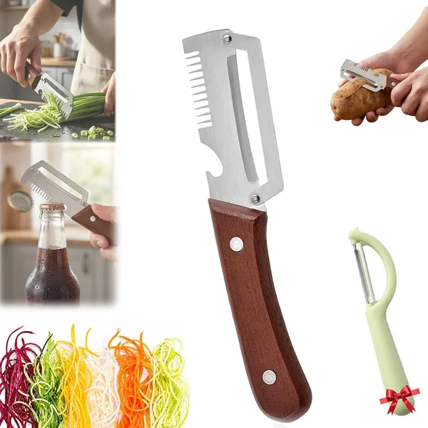 2-in-1 Serrated Peeling Knife Premium Vegetable Peeler