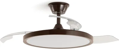 LEDKIA LIGHTING Kleon Brown Techo Ventilador con Luz LED CCT 2560 lm; Motor DC 15W Silencioso y Eficiente; Asas Retráctiles; 6 Velocidades