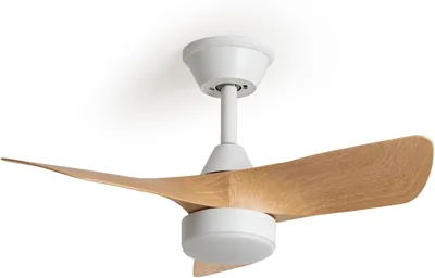 Ventilador de techo LEDKIA con luz silenciosa DC Ventos Control Remoto de Madera Pequeño (hasta 10 m²) 76 cm Blanco - 36% de descuento