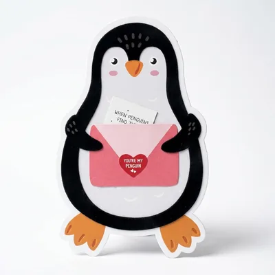 Cute Penguin Romantic Card | Love Note for Partners