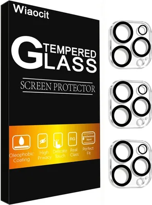 Wiaocit 3 Pack Camera Lens Protector for iPhone 15 Pro/Max, 9H Tempered Glass, Anti-Scratch