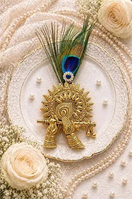 श्री जगन्नाथ पुरी देवता का पारंपरिक भारतीय शिल्प, श्रिनाथजी, खटु श्याम जी ब्रोच पत्थर से सजा लैपेल पिन - सर्वश्रेष्ठ सौदा