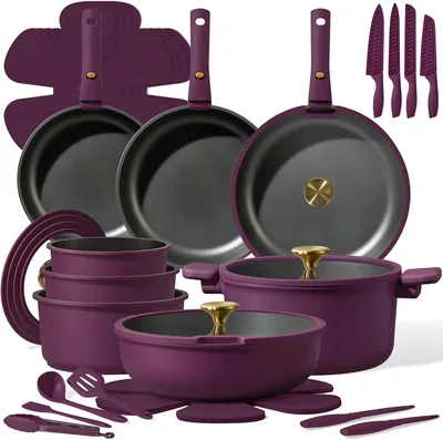 CAROTE 38pcs Cookware Set with Nonstick Coating