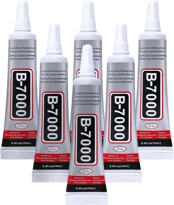 6PCS B-7000 Jewelry Glue - Clear DIY Craft Adhesive for Rhinestones