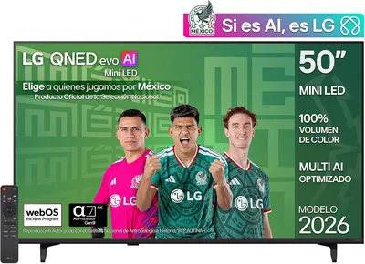Pantalla LG de 50 Pulgadas QNED EVO AI Mini LED QNED71 4K Smart TV webOS 2026 - 9% De Descuento