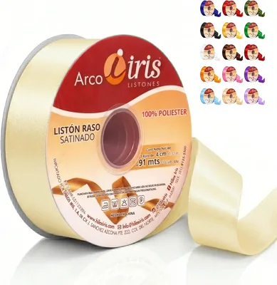 Rollo Liston Satinado Marca Hilos Iris (ancho 4cm / 91metros) (Beige) - Mejor Oferta